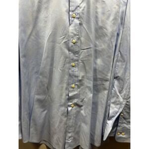 Polo Ralph Lauren Classic Fit Blue Plaid Dress Shirt Mens Size 17 34 35